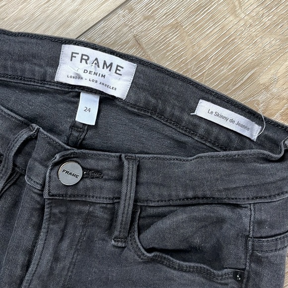 Frame Denim Black Le Skinny de Jeanne Jeans - Picture 4 of 11